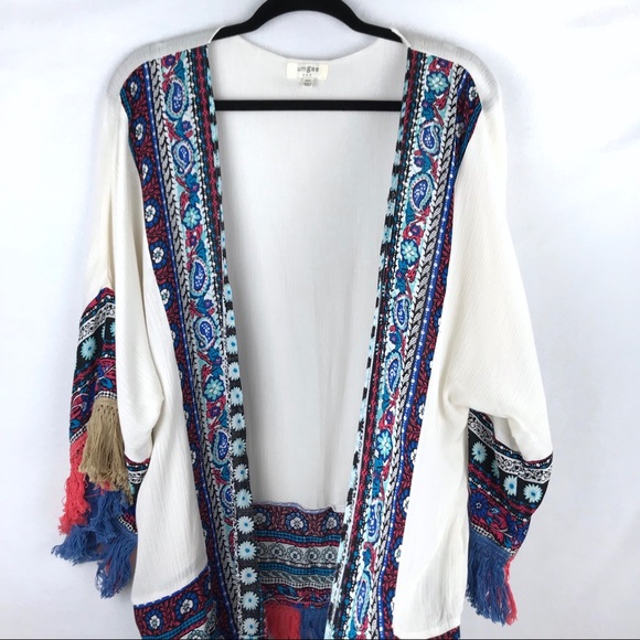 Umgee Tops - 🐋Umgee | Women’s Open Front Multicolor Kimono M/L